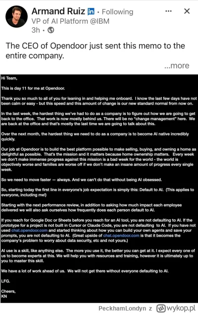 PeckhamLondyn - AI to przyszłość. widać, że coraz więcej firm dąży do automatyzacji i...