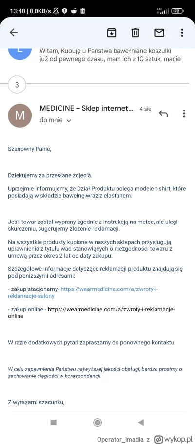 Operator_imadla - Pisałem niedawno że koszulki bawełniane medicine kurczą się nawet w...