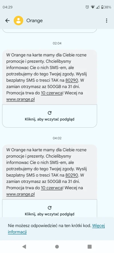 JulianGangol - Dla Orange najwyraźniej najlepsza pora na nekanie jest spamowanie w sr...