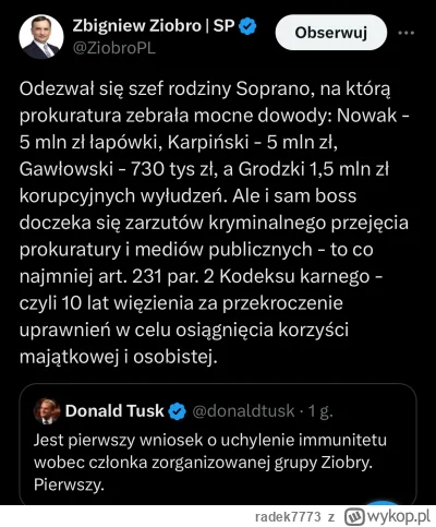 radek7773 - Gdybyśmy tylko mogli rządzić samodzielnie przez 8 lat to Tusk i jego rodz...