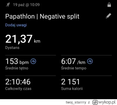twoj_starrry - 8 416,08 - 21,37 = 8 394,71

Pierwszy długi bieg od maratonu, #papathl...