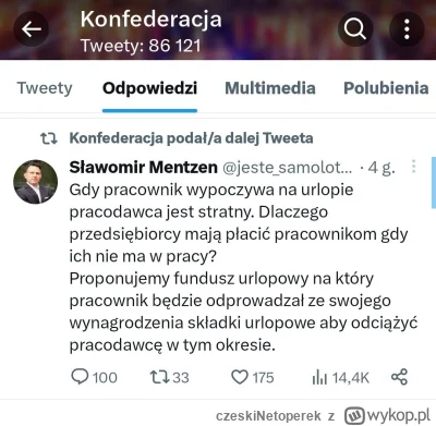 czeskiNetoperek - Panie Areczku, płatne urlopy i dni chorobwe są dla posłów Konfedera...