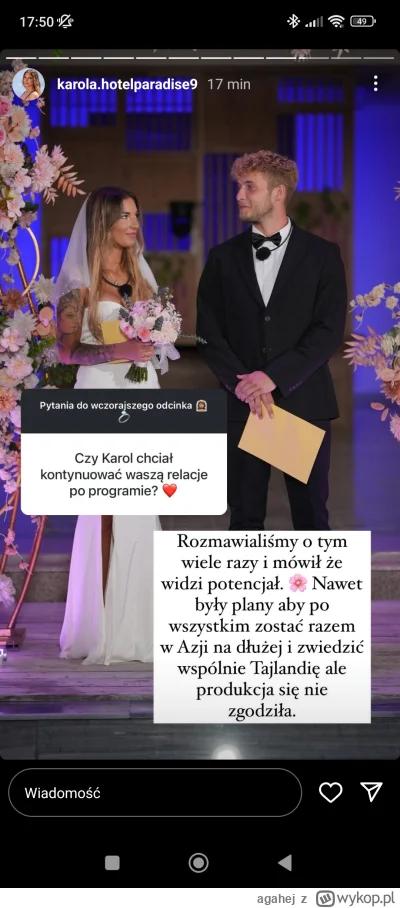 agahej - @agahej a co produkcji do tego jak oni sobie spędza czas po programie? Total...