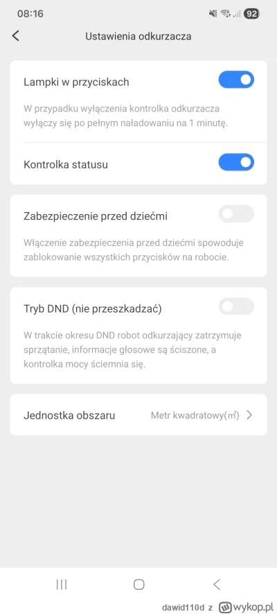 dawid110d - @kubaw92 Pierwsze co się wyświetla w ustawieniach odkurzacza