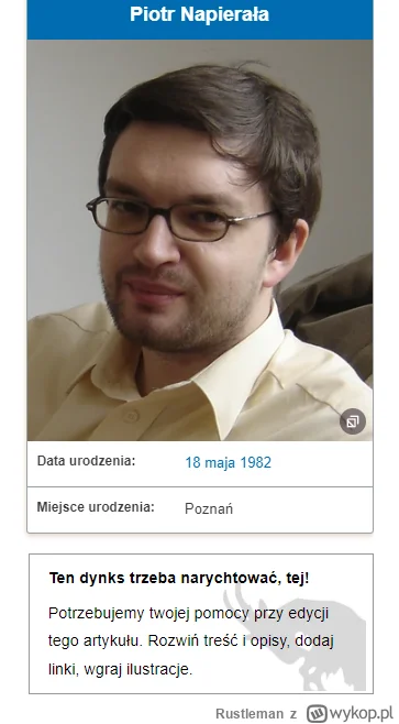 Rustleman - #napierała
Artykuł na Poznańskiej Wiki. Kto narychtuje?
https://poznan.fa...