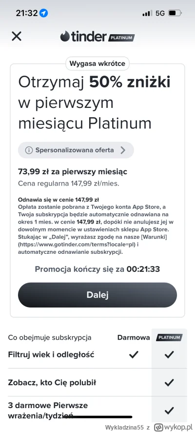 Wykladzina55 - #tinder 
Skorzystał ktoś kiedyś ? Chce zrobic ostatnie podejscie  do t...