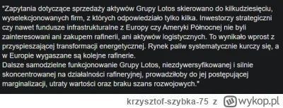 krzysztof-szybka-75 - Sprzedaż 30% rafinerii obejmowała: czysty pieniądz (1,15mld zł ...