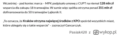 Pasiak420 - #polityka #krakow
~350 mln zł z KPO na zakup 50 tramwajów produkowanych p...