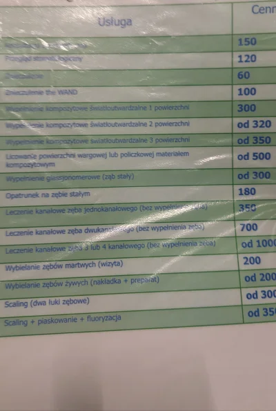 hgafsdcxvbzgxvcfdte - Jak sądzicie drogo czy jeszcze w miarę normalne ceny ? #dentyst...