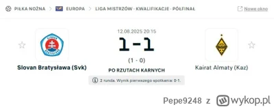 Pepe9248 - Kairat po wygranych rzutach karnych zagra w fazie play off o ligę mistrzów...