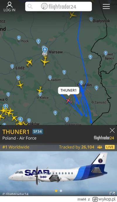 mwl4 - Polskiego AWACSa śledzi 25 tys osób na flightradarze.