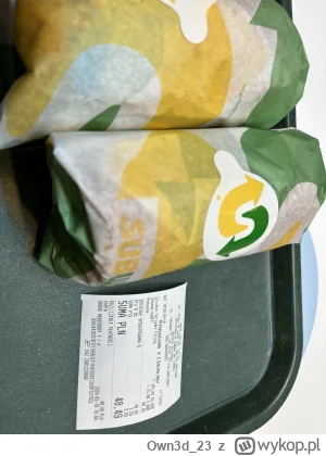 Own3d_23 - Ktoś mi wytłumaczy dlaczego kanapka duża z Subway tyle kosztuje? A za nic ...
