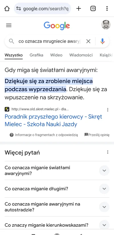 napiechote - >na tej samej na której dowiesz się, że mrugnięcie komuś awaryjnymi to z...