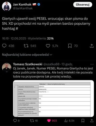 wirnikasrdcx - Teraz PiS i Konfederacja rzuca nowym spinem, że Giertych debil, bo opu...