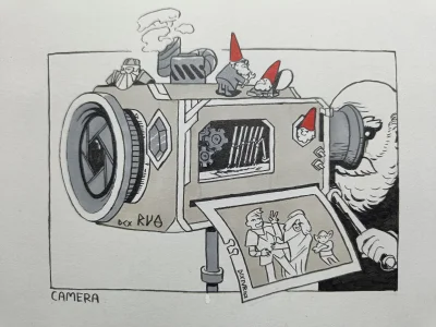 Treant - #inktober #inktober2024 #rysujzwykopem Kamera marki Spóźnionnen-gnommen