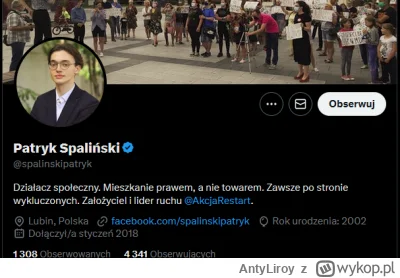 AntyLiroy - @Miniu30: Po samym opisie na twitterze można stwierdzić że to debil.