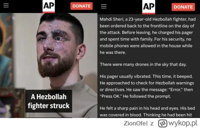 ZionOfel - Terroryst-friendly press z AP chcą, żebyś współczuł terroryście z hezbolla...