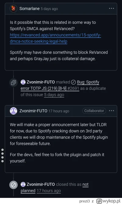 prezi3 - @Krupier: 
na githubie pozamykane w ten sposób wszystkie bugi...