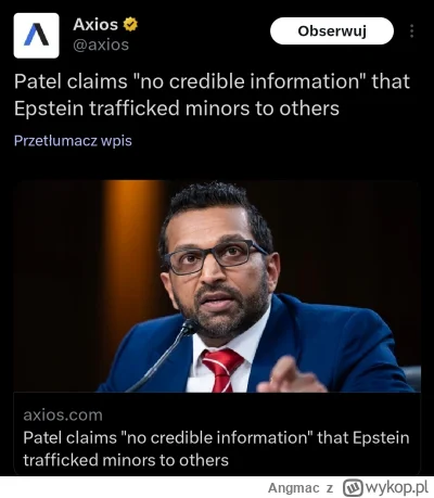 Angmac - Biedny Epstein, zabity w więzieniu za niewinność ( ͡° ʖ̯ ͡°)
#usa #epstein #...