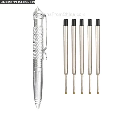 n____S - ❗ High Quality Aluminum Anti Skid Self DEFENCE Ballpoint Pen with 5 Refills
...