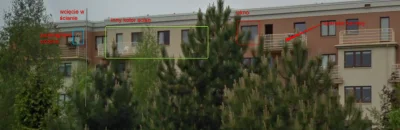 anon-anonim - Te same punkty zaznaczone na zdjęciu bloku od strony południowej