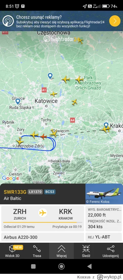 Koxxus - Dzieje się coś na Krakowskich Balicach? Na flightradarze mnóstwo samolotów s...