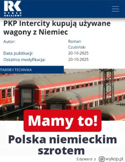 Edyward - #kolej #pkp #niemcy #pociagi Niemiec płakał jak sprzedawał