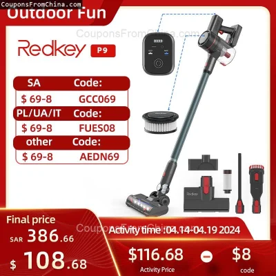 n____S - ❗ Redkey P9 Cordless Vacuum Cleaner 30Kpa [EU]
〽️ Cena: 107.95 USD (dotąd na...