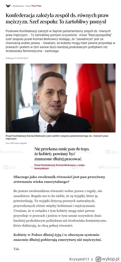 Kryspin013 - >Nawet gdyby referendum zrobić o zrównanie wieku emerytalnego to by se k...