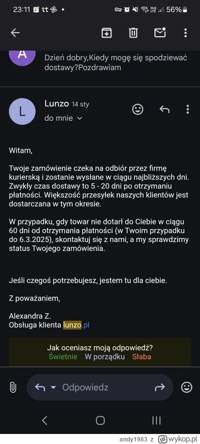 andy1983 - Tak sobie pomyślałem, że to tu wrzucę. Zamówienie z 6 stycznia. Najbardzie...