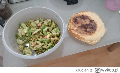 krucjan - Wczorajszy posiłek:
Przypalone naleśniki z jajkami sadzonymi i mozzarellą, ...