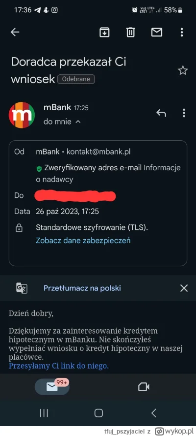 tfuj_pszyjaciel - Co to za scam? Nie mam konta w tym banku ani chęci brania kredytu.
...