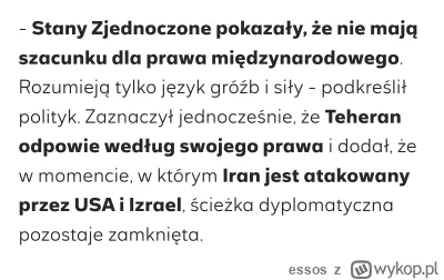 essos - Czesto mowi soe że Rosja rozumie tylko język siły, ake to samo dotyczy Ameryk...