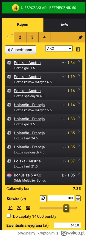 oryginalny_kryptonim - zobaczymy co się stanie ( ͡° ͜ʖ ͡°)
#bukmacherka