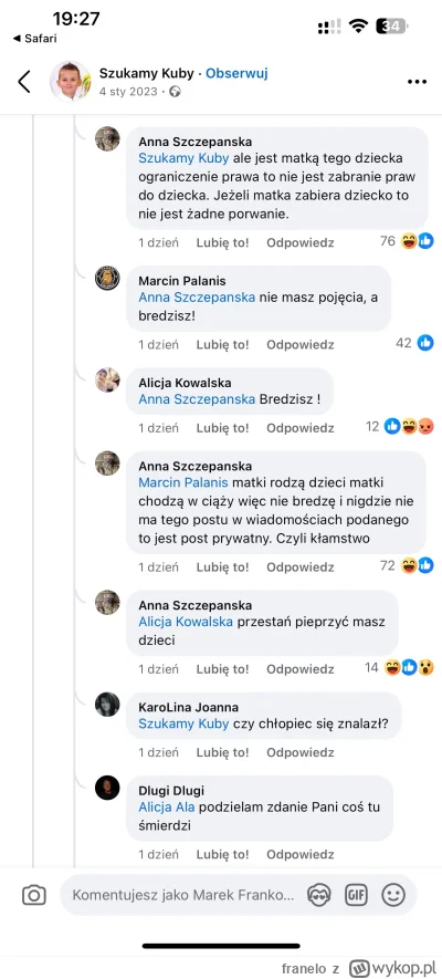 franelo - #facebook zaproponował mi wpis o uprowadzeniu dziecka - wpis dodany przez o...