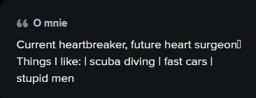 Bipolar- - Ja, żeby dostać się na medycynę musiałem zdać maturę na 90% z rozszerzonej...