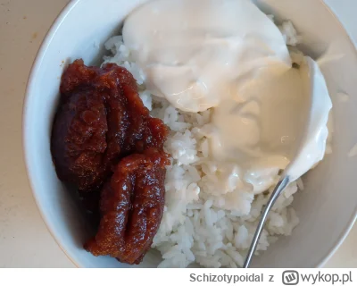 Schizotypoidal - Obiad dla chłopa na ten piątkowy popołudzień. Ryż z wczoraj, sosit b...