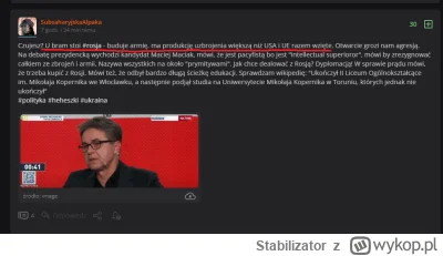 Stabilizator - >U bram stoi #rosja - buduje armię, ma produkcję uzbrojenia większą ni...