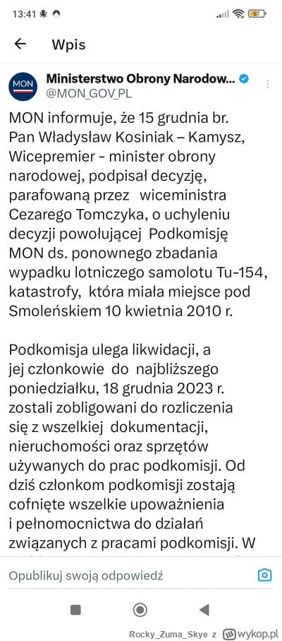 RockyZumaSkye - #polityka #smolensk

Najwyższa, #!$%@?, pora! 

https://twitter.com/M...