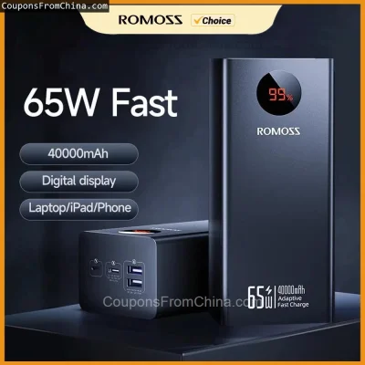 n____S - ❗ ROMOSS PD 65W Power Bank 40000mAh [EU]
〽️ Cena: 43.49 USD
➡️ Sklep: Aliexp...