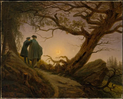 Loskamilos1 - "Dwóch mężczyzn podziwiających księżyc", dzieło Caspara Davida Friedric...