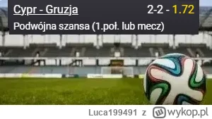 Luca199491 - PROPOZYCJA 17.06.2023
Spotkanie: Cypr - Gruzja
Bukmacher: Fortuna
Typ: p...