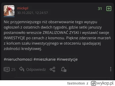 fastmotion - @Wraczek: c---a się znacie, liczba ogłoszeń jest na ATH, nikt nie kupuje...