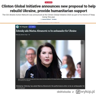 did4skalia - Nikt ani słowa o tym, że  Clintonowie mają plan na odbudowę Ukrainy?
Nik...