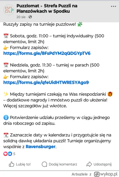 Arbuzlele - Gdyby ktoś z was chciał wziąć udział w takim konkursie w układaniu puzzli...