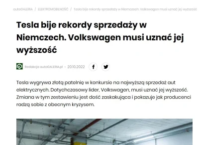PoIand - > Niemcy nie chcą już jeździć Teslami.

Tymczasem: https://autogaleria.pl/te...