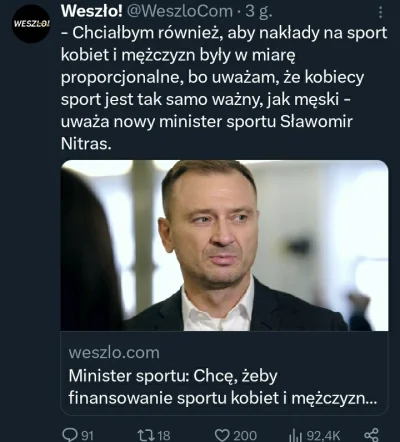 IdillaMZ - Tak tak, tak samo wazny jak norma dzwigania 30 kg vs 12 kg oznacza, ze jed...