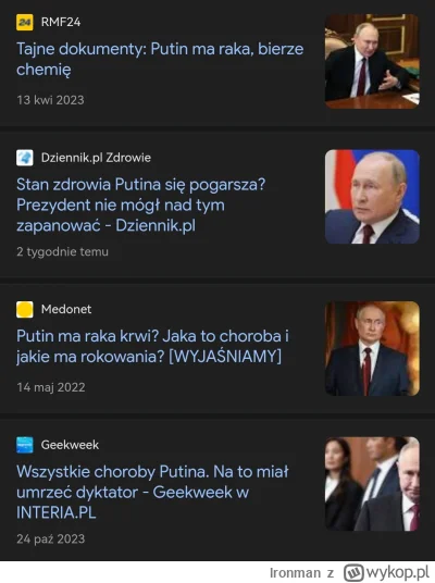 lronman - Dziennikarstwo w Polsce Putin już wyleczył 4 razy raka, umarł 2 razy i urod...