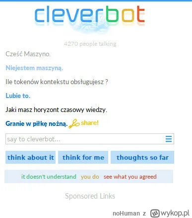 noHuman - nowa najgłupsza myśląca maszyna świata :P