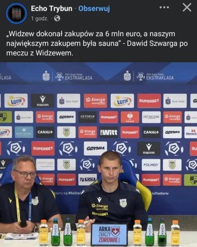 red7000 - Szwarga mówi językiem faktów, a hejterzy d--a cicho.

#mecz #arkagdynia